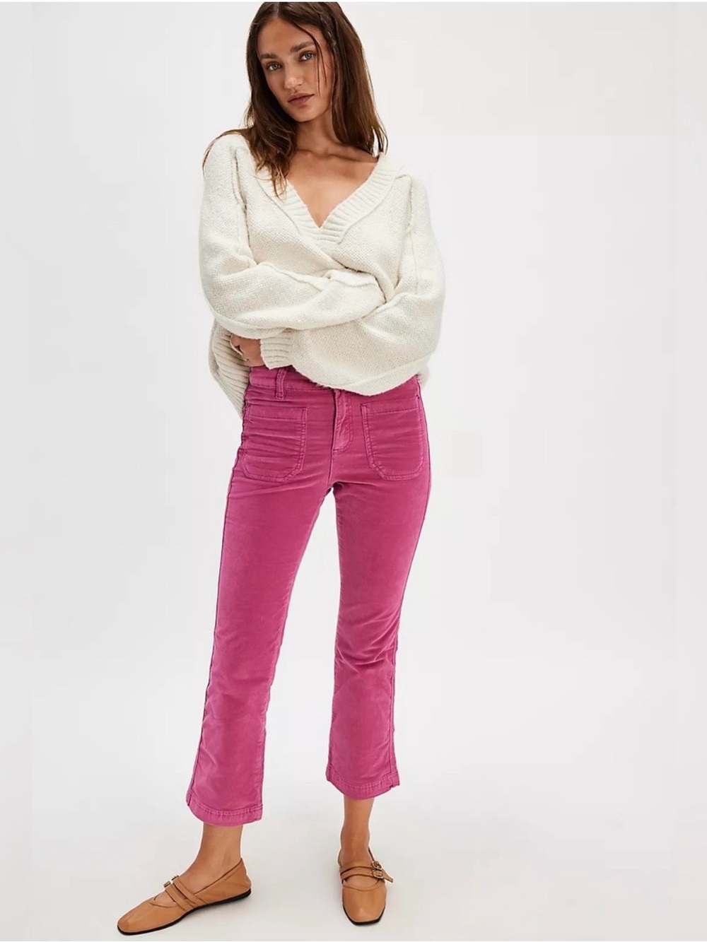 Free People High Time Velvet Kick Flare Pants Size 12